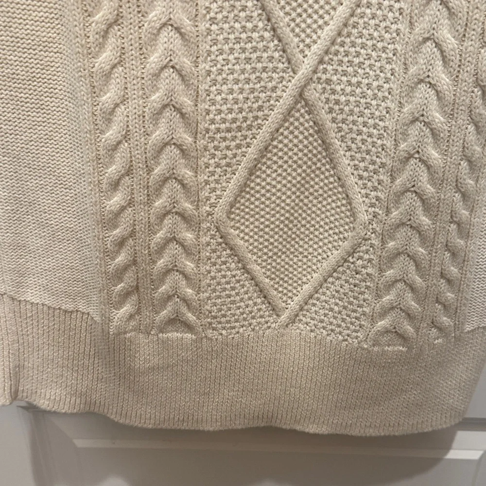 GAP Kids Ivory Cream Cable Knit Casual Long Sleeve Sweater Dress Youth XL